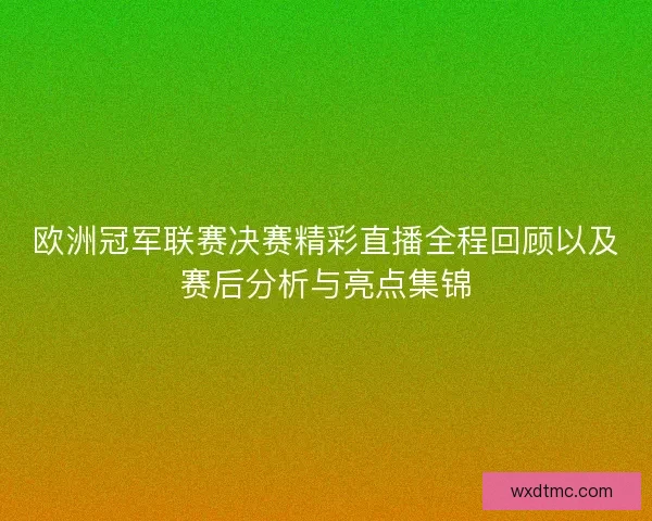 欧洲冠军联赛决赛精彩直播全程回顾以及赛后分析与亮点集锦