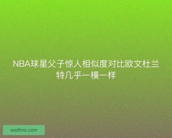 NBA球星父子惊人相似度对比欧文杜兰特几乎一模一样
