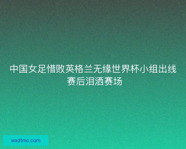 中国女足惜败英格兰无缘世界杯小组出线 赛后泪洒赛场