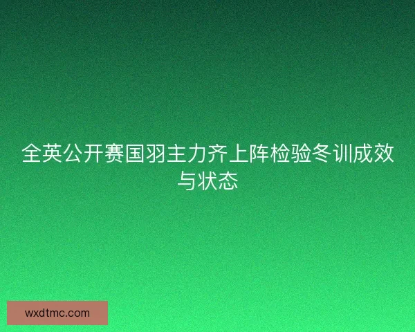全英公开赛国羽主力齐上阵检验冬训成效与状态