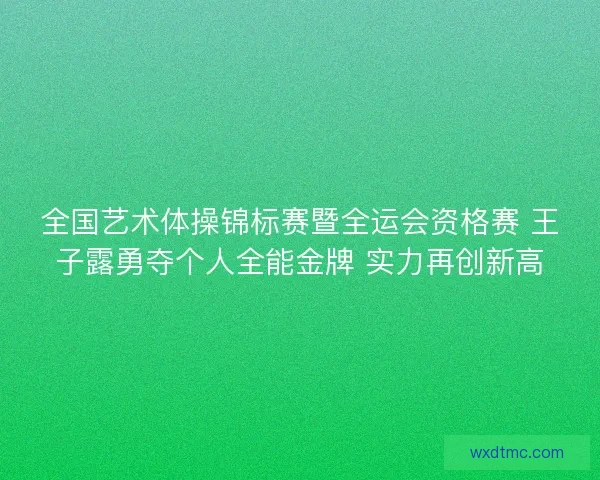 全国艺术体操锦标赛暨全运会资格赛 王子露勇夺个人全能金牌 实力再创新高